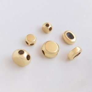 8PCS 14k Gold Filled Raw Brass Rubber Stopper, Raw Brass Connector, Rondelle Rubber Stopper Chain bracelet necklace accessories