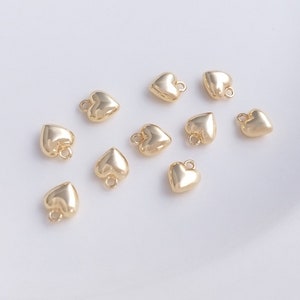 14stk 14k Gold gefüllt Mini Herz Halskette, Kleiner Herz Anhänger, herzförmiger Anhänger, Ein Geschenk für einen geliebten Menschen