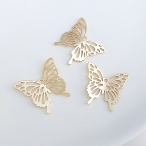 6PCS 14k Gold Filled Butterfly Charm, Statement Butterfly Charms, Earring Findings, Jewelry Making, Diy Material, Jewelry Supplies