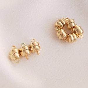 8PCS 6*10.5mm 14K Gold Filled Magnetic Buckle Necklace Bracelet Closure Magnetic Suction Buckle DIY Handmade Jewelry Buckle Accessories