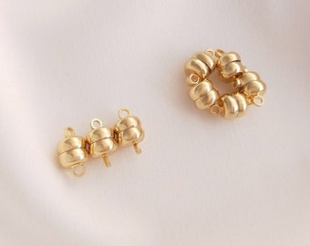 8 STÜCKE 6 * 10,5mm 14K Gold Filled Magnetschnalle Halskette Armband Verschluss Magnetische Saug Schnalle DIY Handgemachte Schmuck Schnalle Zubehör