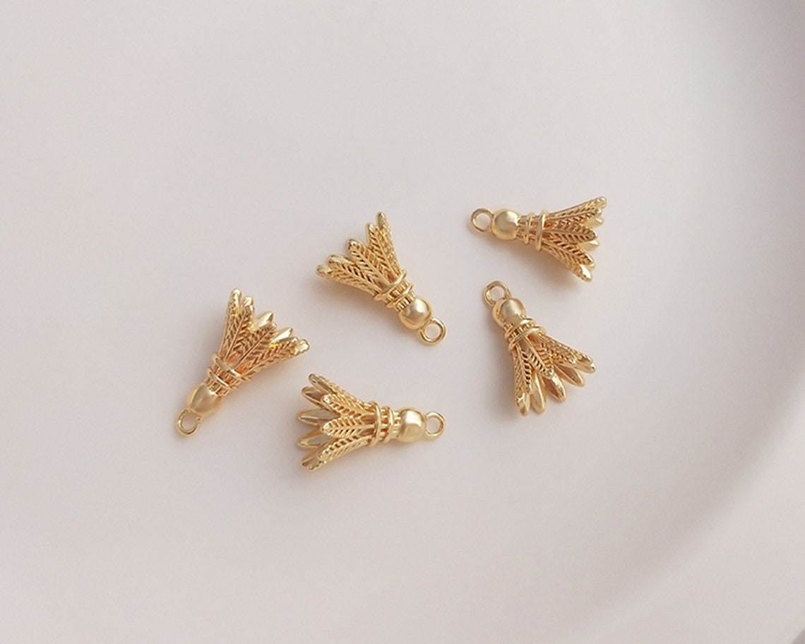 6PCS 14k Gold Filled Badminton Charm, Badminton Pendant, Badminton Charm,Jewelry Making, Diy Material