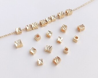 100Pcs Square Cut flowers Partition Making Pendant Supplies DIY  14K Gold Plated Brass Accessories