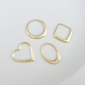 12PCS 14k Gold Filled Hollow Circle Charm, Geometric Rectangle Pendant, Jewelry making, diy Material