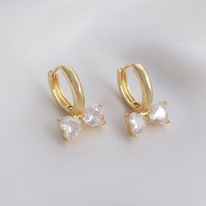 4PCS 14k Gold Filled Brass bow Earrings, butterfly Earrings,Ear Post, Gold Bowknot earrings,Earring accessories