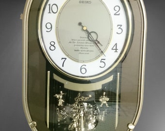 Seiko Melodies in Motion Swarovski Wall Clock in Box QXM541BRH - Etsy