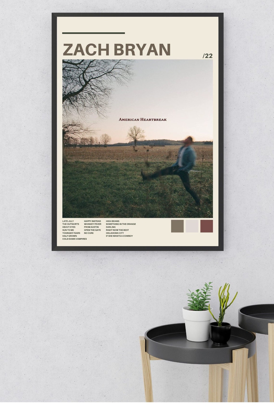American Heartbreak Zach Bryan Album Poster 2022 Etsy