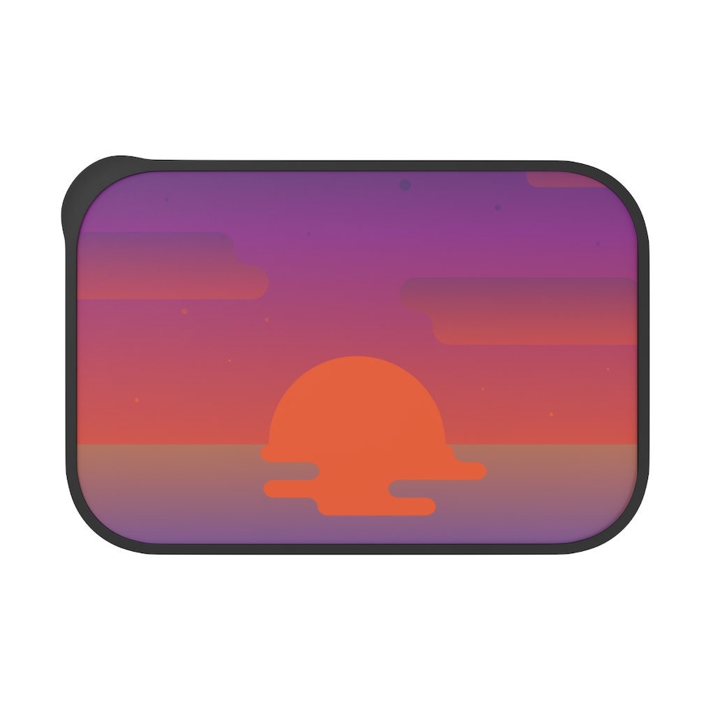 PLA Ocean Sunset Bento Box With Band and Utensilsocean Etsy