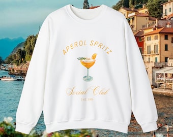 Aperol Spritz Social Club Sweatshirt, Aperol Spritz Shirt, Gift For Cocktail Lovers, Cocktail Sweatshirt, Social Club Sweatshirt