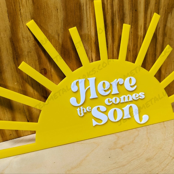 BoHo Baby Shower Sign -SVG digital cut file- Here Comes the Son - Birth Announcement png, svg, pdf, eps