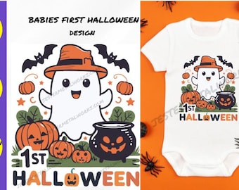1st Halloween Ghost SVG, PNG, EPS (Digital Download)