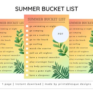 Sommer Bucket List