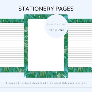 Dark Green Leaf Frame Stationery