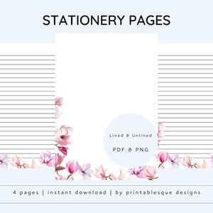 Pink Floral Watercolour Stationery