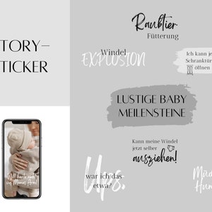 55 lustige Baby Meilensteine Instagram Story Sticker | Clipart | PNG