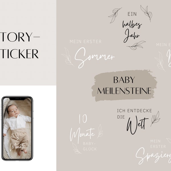 100 Baby Meilensteine Instagram Story Sticker | Clipart | PNG