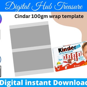 Cindar 100 gm Modello vuoto, modello di etichetta barretta di cioccolato.