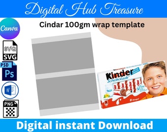 Cindar 100 gm Blank Template, Chocolate bar Label Template.
