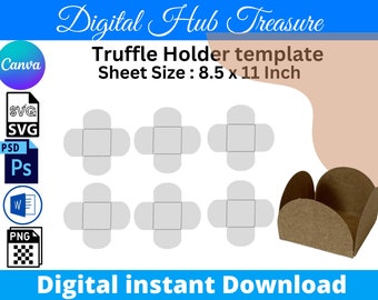 Truffle Holder Template 8.5x11 Sheet SVG, PNG, PSD and DOCx