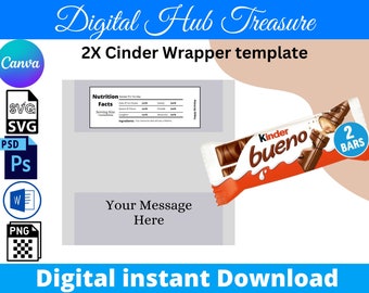 Cindar 2X Blank Template, Chocolate bar Label Template.