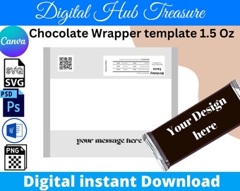 Schokoladentafel Verpackung Vorlage: Geburtstag, Abschlussfeier Geschenk (Digitaler Download)
