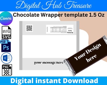 Chocolate Bar Wrapper Template, Candy Bar Wrapper Template for Birthday Favor, Graduations Favor