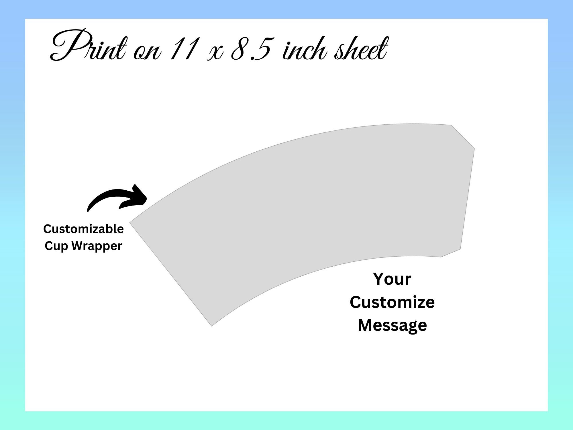 9oz Blank Paper Cup Wrapper Template, Styrofoam Coffee Cup Template ...