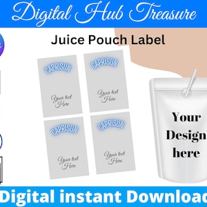 Plantilla editable de etiqueta para bolsa de jugo: Canva, Word, PSD, SVG, PNG (descarga digital)