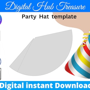 Party Hut Vorlage, Geburtstag Hut Vorlage, Kegel Hut, Papier Hut, Geburtstag Party Hut, Blank Paper Hat