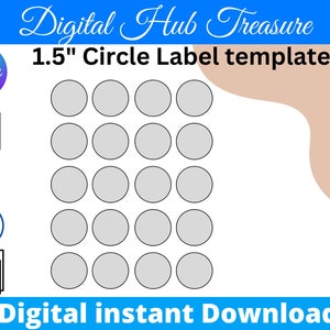 1.5 inch Circle Sticker Blank Template, Png, Svg, Dxf, Eps, Pdf, Psd, Diy, Gift, Game, Label, Wrapper, Canva, Notion, Cricut, Sublimation,