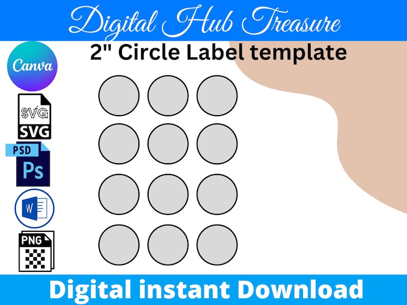 2 Inch Circle Sticker Blank Template, Png, Svg, Dxf, Eps, Pdf, Psd, Diy ...