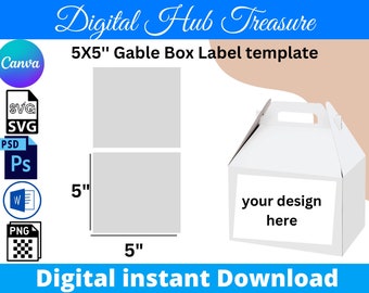 5x5" Gable Box Label Template: DIY Design (Digital Download)