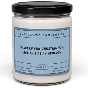 Désolé pour les images fantômes de bougie de soja : cadeau de pardon, aromathérapie, 9 oz