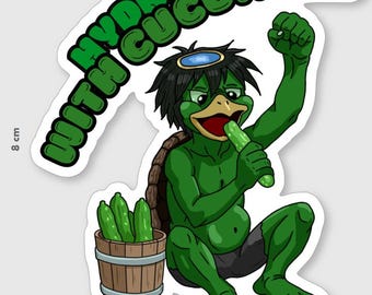 Kappa Yokai Sticker: Japanese Folklore Anime Decal