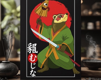 Tanuki Art Print – Japanische Yokai Folklore Poster