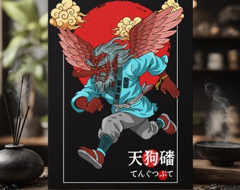 8x10 PRINT TENGU Japanese Yokai God Samurai - Etsy