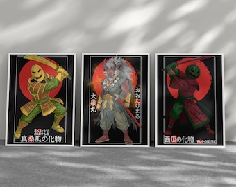 Conjunto de carteles de Yokai Samurai