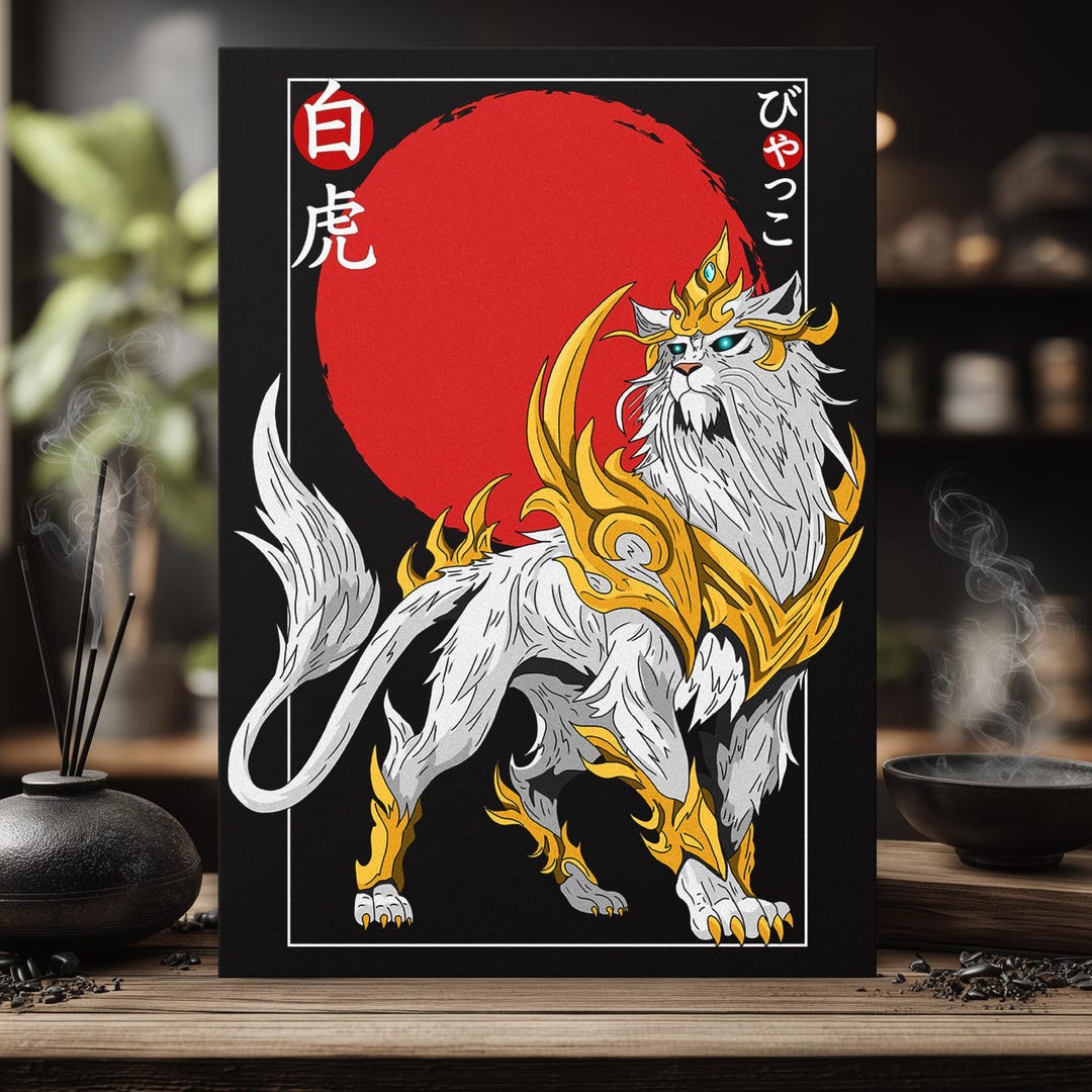 Byakko White Tiger Print – Japanese Mythology, Feng Shui Decor - Etsy