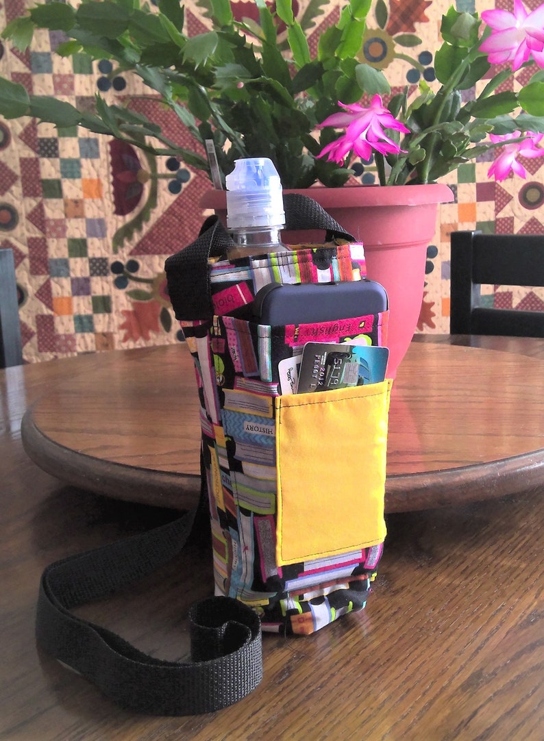 School Books Water Bottle Carrier Etsy