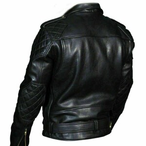 Infinity Men's Slim Fit Black Real Lambskin Leather Biker Jacket – Sizes XS To 5XL