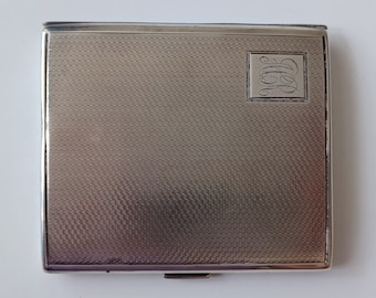 1930 cigarette case Sterling Silver and Lighter, Cartier Paris, c. Lot - RARE SILVER CIGARETTE