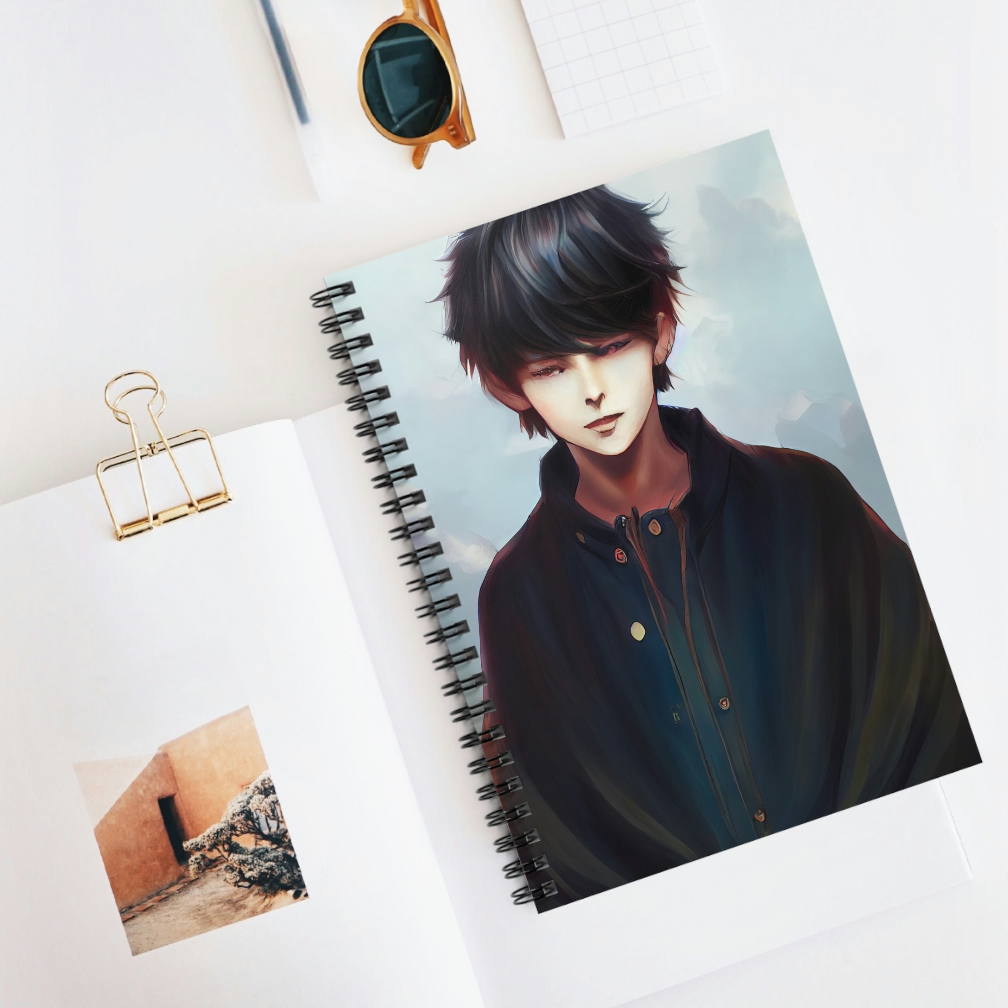 Anime Boy Spiral Notebook for Sale by Dr. Designer