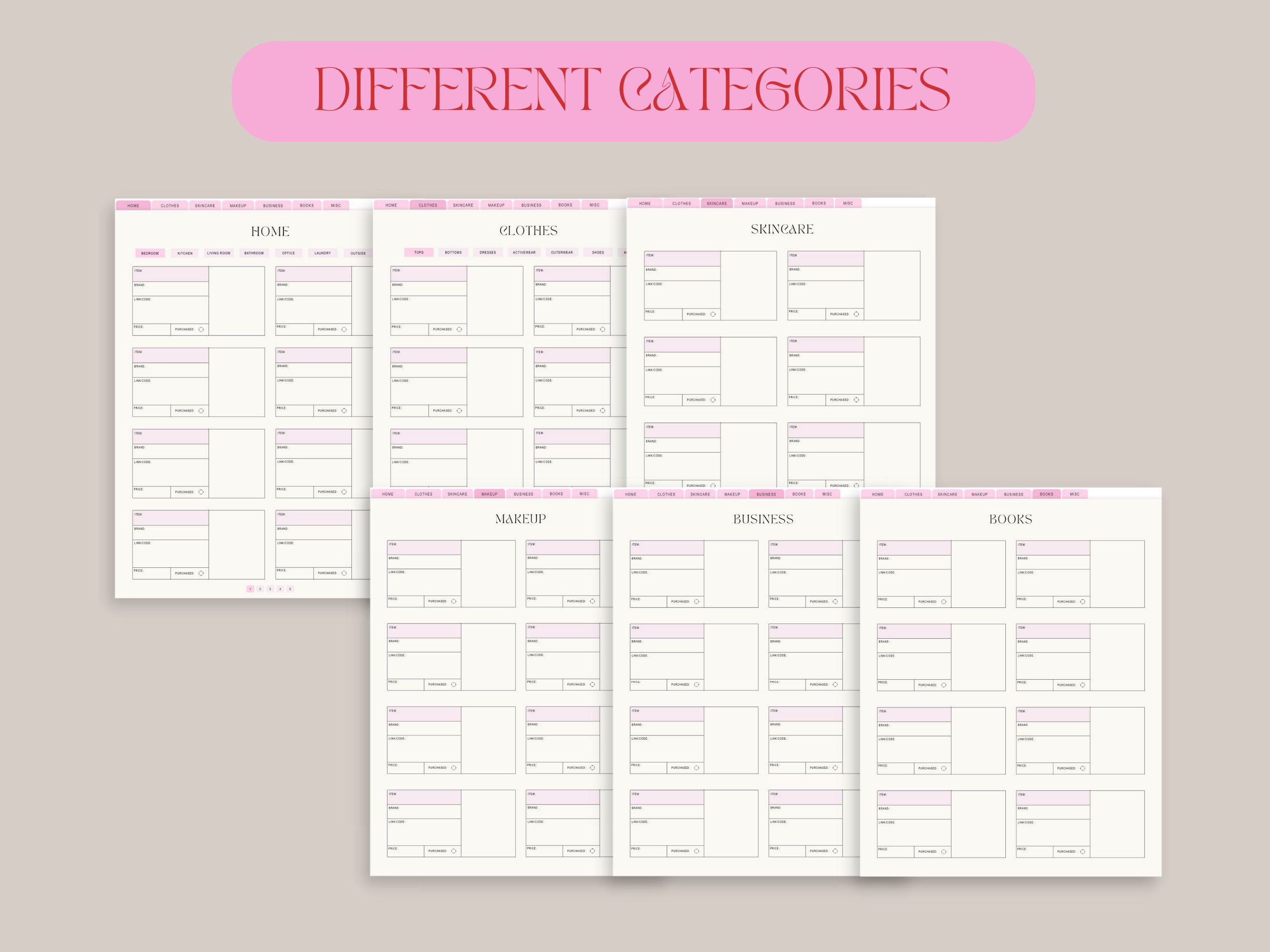 Wishlist Tracker My Ultimate Wishlist Pink Digital Digital Shopping