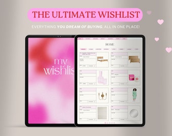 Planificador de lista de deseos digital rosa: plantilla Goodnotes para iPad (descarga PDF)