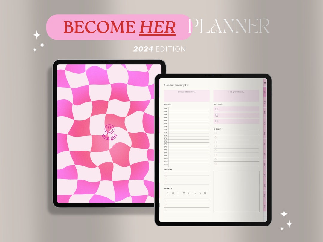 That Girl 2024 Digital Planner Pink Aesthetic That Girl 2024 Digital ...