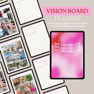 Vision Board Planner | Aesthetic Vision Board Template | Vision Board Template | Manifestation Journal | Digital Journaling Vision Board
