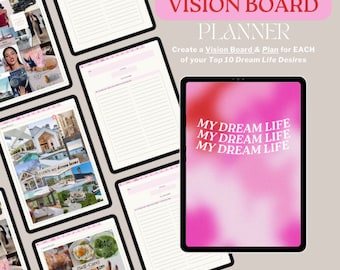 Vision Board Planner | Aesthetic Vision Board Template | Vision Board Template | Manifestation Journal | Digital Journaling Vision Board