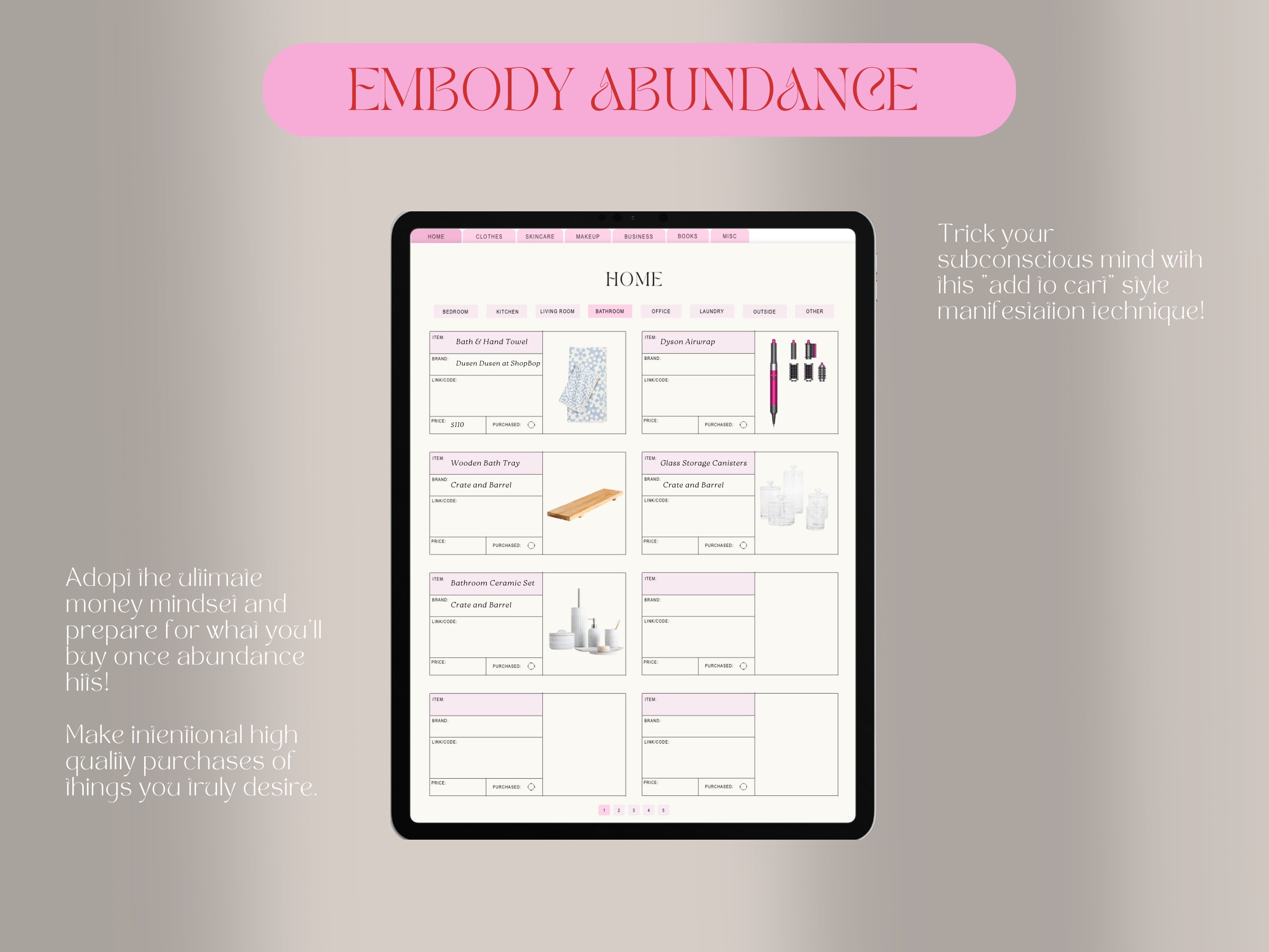 Wishlist Tracker My Ultimate Wishlist Pink Digital Digital Shopping