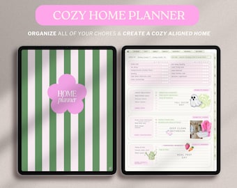 Plantilla de planificador digital para la organización del hogar (sin fecha) / Planificador de limpieza digital para Goodnotes