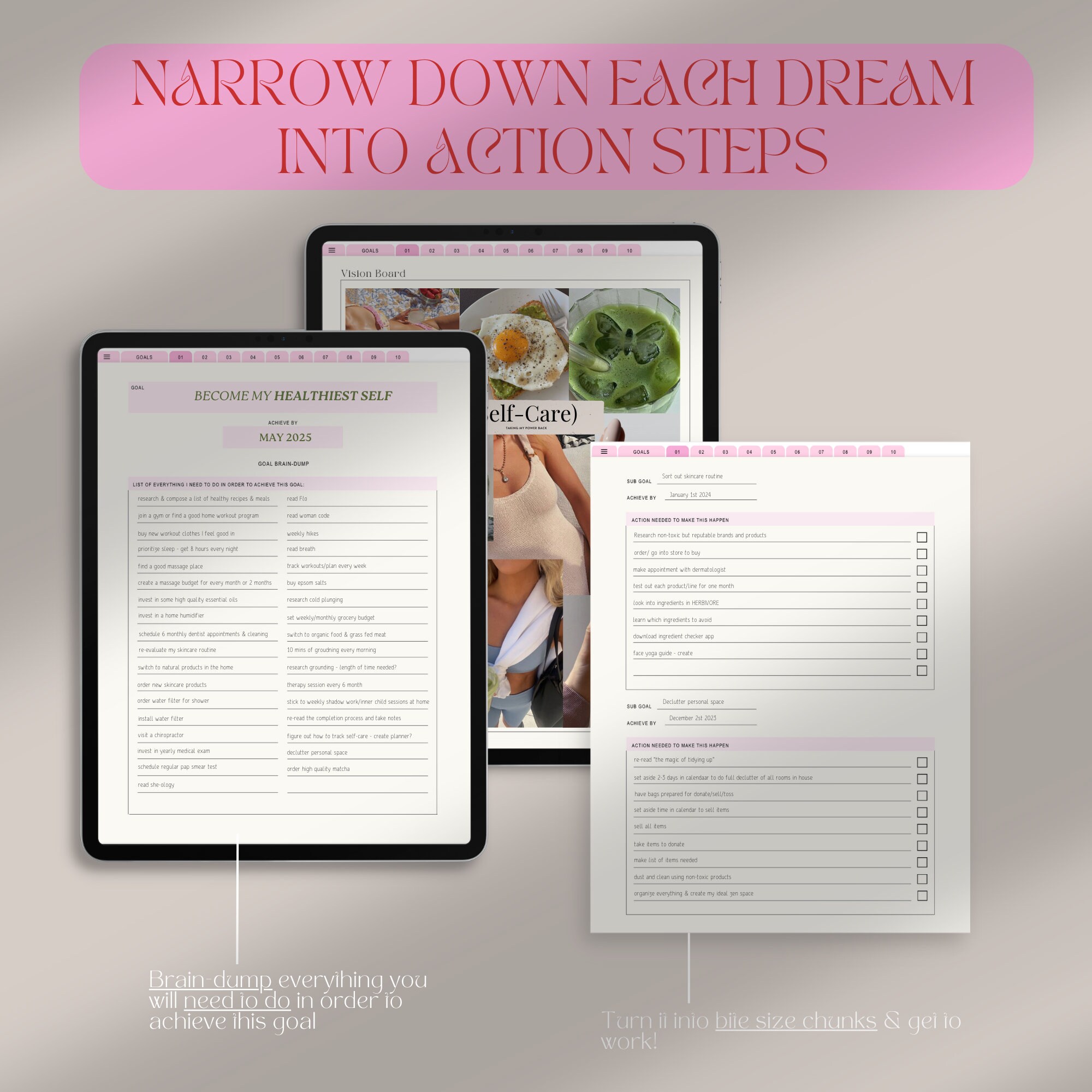 Vision Board Planner Aesthetic Vision Board Template Vision Board ...